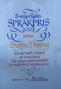 Sveriges Radio Språkpris -StaffanDopping